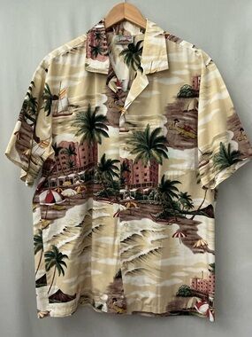 Evergreen Island Men's Aloha Hawaiian Shirt Size L